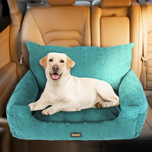 PaWz 2-in-1 Pet Car Booster Seat w/ Safety Belt Large/Medium Size 80cm x 55cm x 30cm / Green