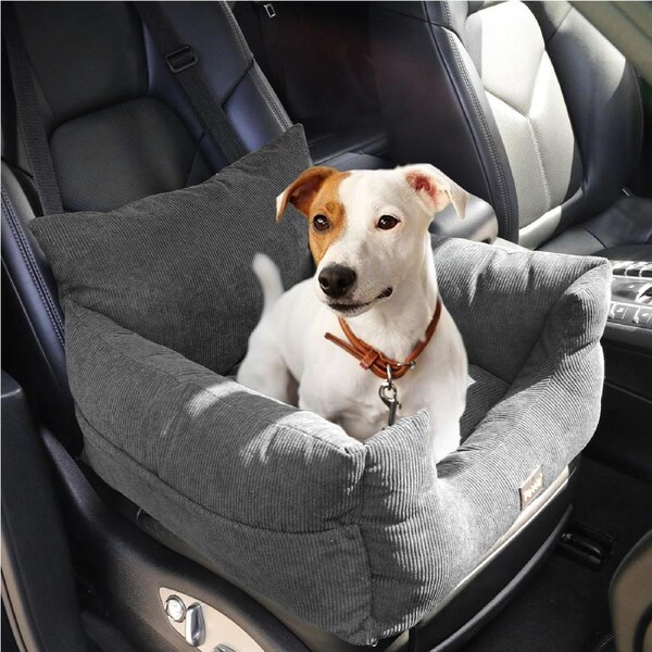 PaWz 2-in-1 Pet Car Booster Seat w/ Safety Belt Large/Medium Size 55cm x 55cm x 30cm / Grey