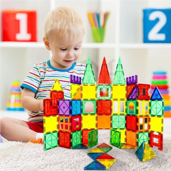 BoPeep 60/100/120Pcs Magnetic Tile Set Kids Building Construction Toys 120 pcs