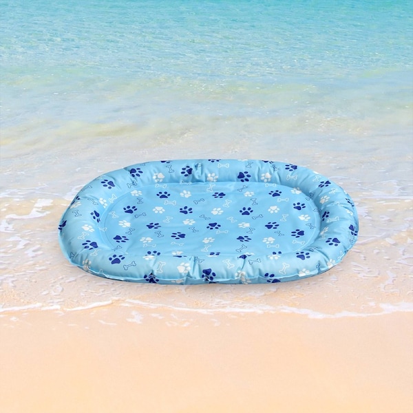 Pawz Pet Gel Cooling Mat Large Dog Ice Pad Non-Toxic Self-cool Mattress Durable Blue / M (84cm x 66cm)