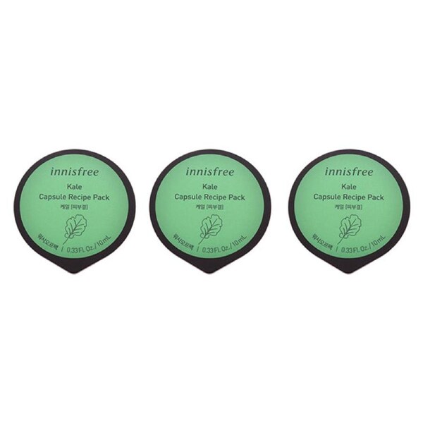 Capsule Recipe Pack Mask - Kale by Innisfree for Unisex - 0.33 oz Mask - Pack of 3 0.33 oz
