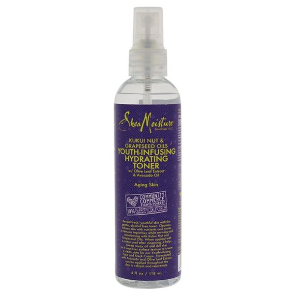 Kukui Nut & Grapeseed Oils Youth-Infusing Hydrating Toner by Shea Moisture for Unisex - 4 oz Toner 4 oz