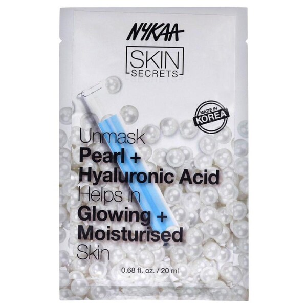 Skin Secrets Sheet Mask - Pearl and Hyaluronic Acid by Nykaa Naturals for Women - 1 Pc Mask 1 Pc