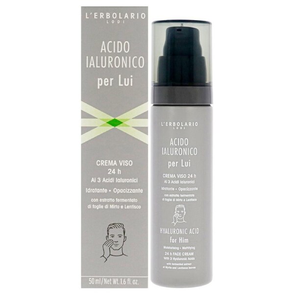 Hyaluronic Acid Moisturisin Mattifying Face Cream by LErbolario for Men - 1.6 oz Cream 1.6 oz