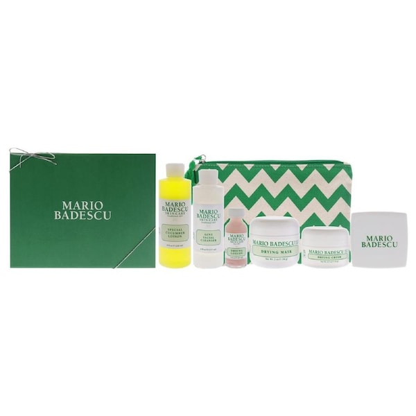 Acne Control Kit by Mario Badescu for Unisex - 5 Pc 6oz Acne Facial Cleanser, 8oz Special Cucumber Lotion, 2oz Drying Mask, 1oz Drying Lotion, 0.5oz Drying Cream 5 Pc