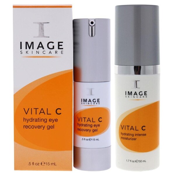 Image Vital C Hydrating Eye Recovery Gel and Vital C Hydrating Intense Kit by Image for Unisex - 2 Pc Kit 0.5oz Gel, 1.7oz Moisturizer 2 Pc Kit