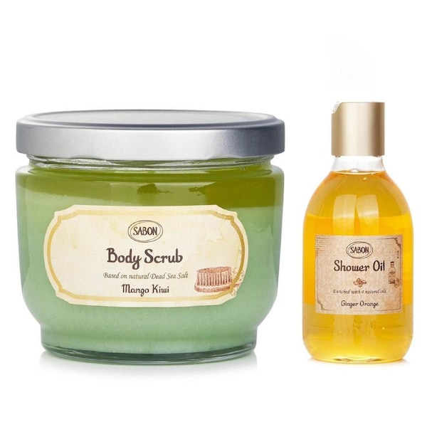 Sabon Body Scrub - Mango Kiwi & Shower Oil - Ginger Orange 2pcs 2pcs