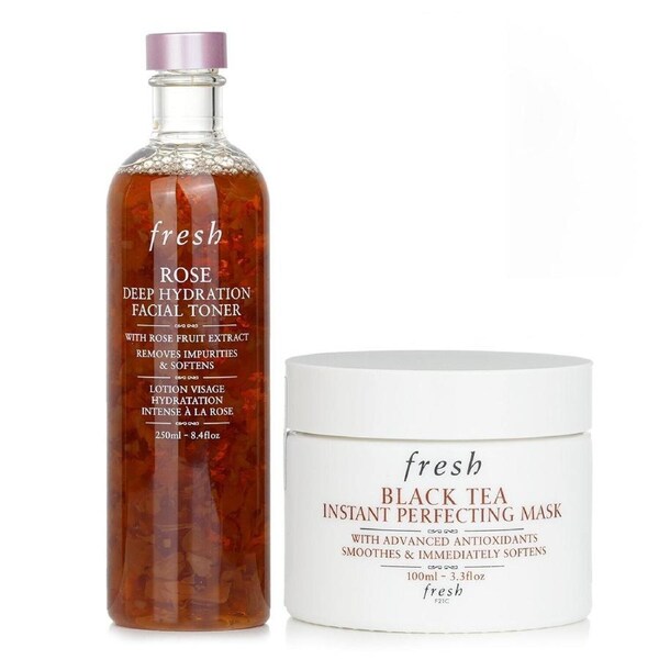 Fresh Fresh Black Tea Instant Perfecting Mask + Rose Deep Hydration Facial Toner 2pcs 2pcs