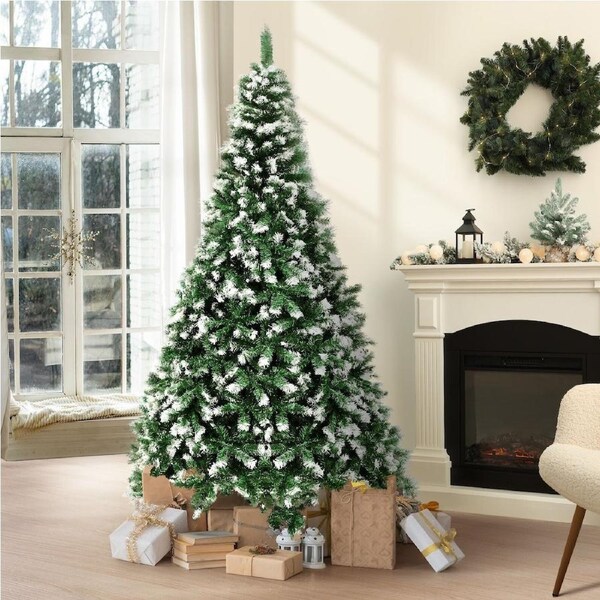 Tinseltown Christmas Tree 1.8M/2.1M/2.4M Xmas Trees Snowy White Green 2.1M
