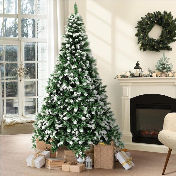 Tinseltown Christmas Tree 1.8M/2.1M/2.4M Xmas Trees Snowy White Green 2.4M