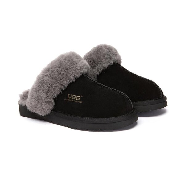 AUSTRALIAN SHEPHERD® UGG Slippers Scuff Muffin Black / AU Ladies 4 / AU Men 2 / EU 35