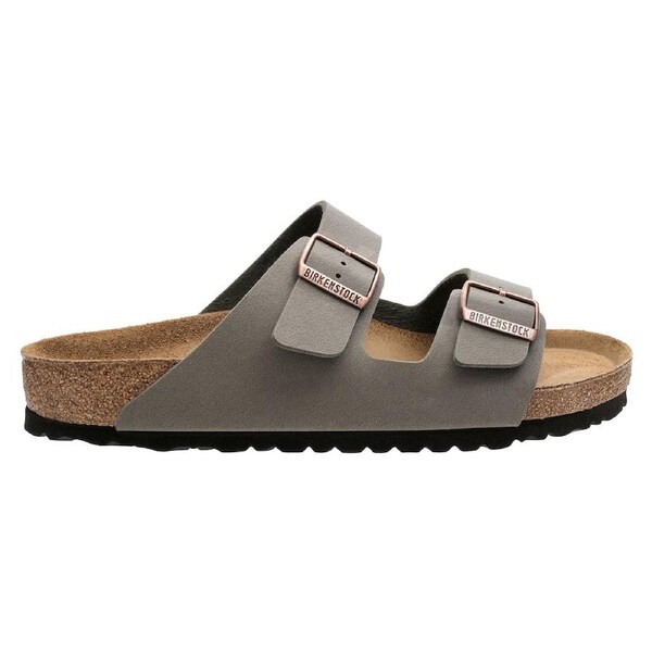 Birkenstock Unisex Arizona BirkiBuc Regular Fit Sandals Stone 35