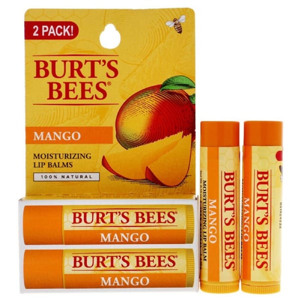Mango Moisturizing Lip Balm Twin Pack by Burts Bees for Unisex - 2 x 0.15 oz Lip Balm 2 x 0.15 oz