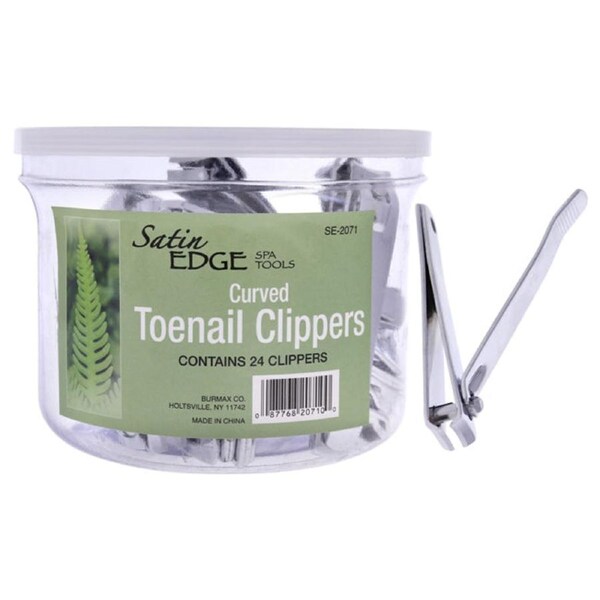 Curved Toenail Clippers by Satin Edge for Unisex - 24 Pc Nail Clipper 24 Pc