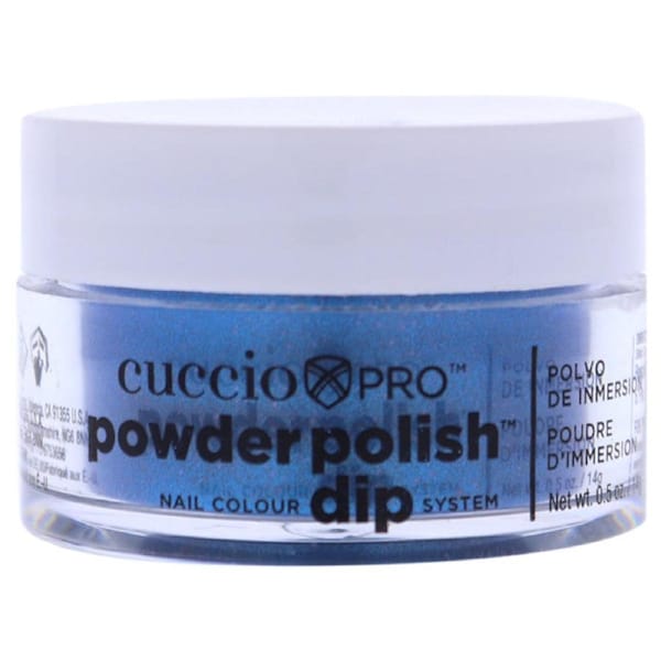 Pro Powder Polish Nail Colour Dip System - Blue With Pink Glitter by Cuccio Colour for Women - 0.5 oz Nail Powder 0.5 oz