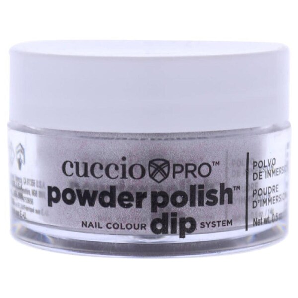 Pro Powder Polish Nail Colour Dip System - Silver With Baby Pink Glitter by Cuccio Colour for Women - 0.5 oz Nail Powder 0.5 oz