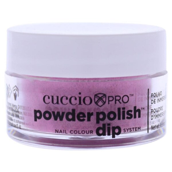 Pro Powder Polish Nail Colour Dip System - Deep Pink With Pink Glitter by Cuccio Colour for Women - 0.5 oz Nail Powder 0.5 oz