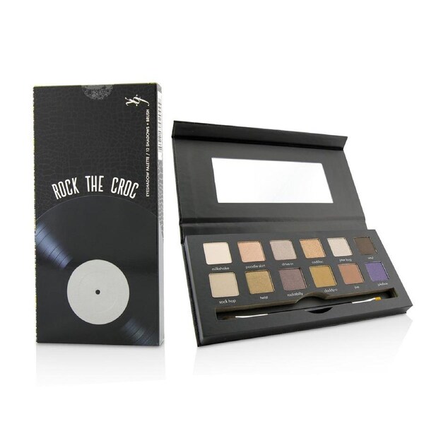 YBF Beauty Rock The Croc Eyeshadow Palette (12x Eyeshadow, 1x Double Ended Eyeshadow Brush) 12x0.8g/0.03oz 12x0.8g/0.03oz
