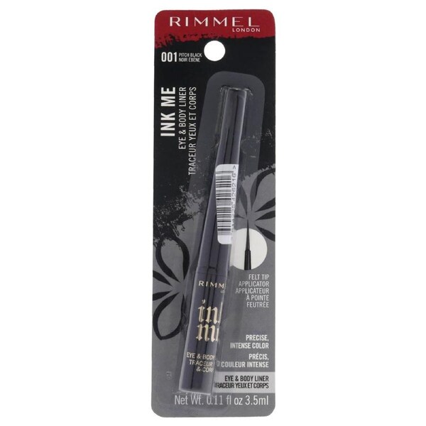 Ink Me Eyes and Body - 001 Pitch Black by Rimmel London for Women - 0.11 oz Eyeliner 0.11 oz