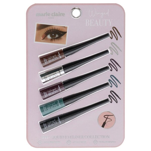 Liquid Eyeliner Collection Set by Marie Claire for Women - 5 Pc Liquid Eyeliner 5 Pc