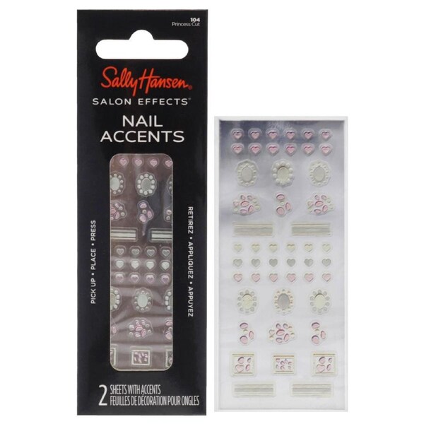 Salon Effects Nail Accents - 104 Princess Cut by Sally Hansen for Women - 40 Pc Stickers 40 Pc