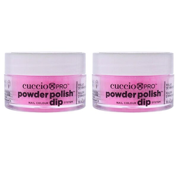 Pro Powder Polish Nail Colour Dip System - Bright Neon Pink by Cuccio Pro for Women - 0.5 oz Nail Powder - Pack of 2 0.5 oz