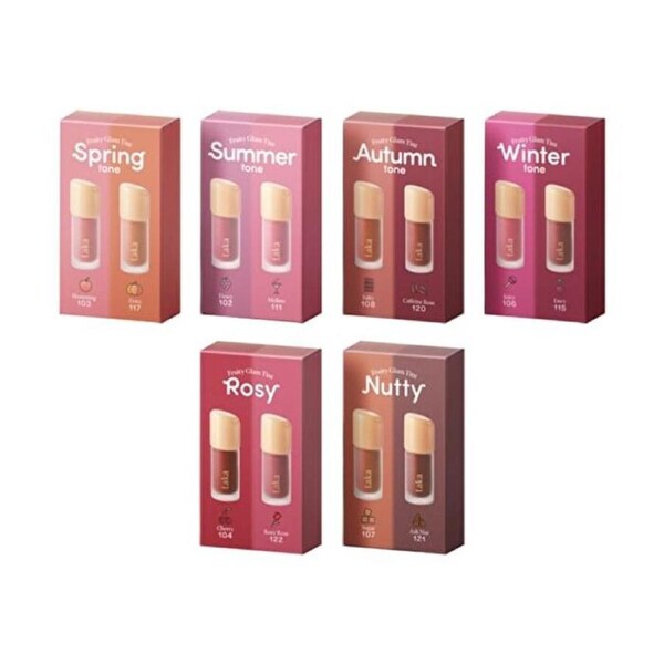 Laka - Fruity Glam Tint Mini Duo Special Set - 6 Types Nutty Edition Nutty Edition