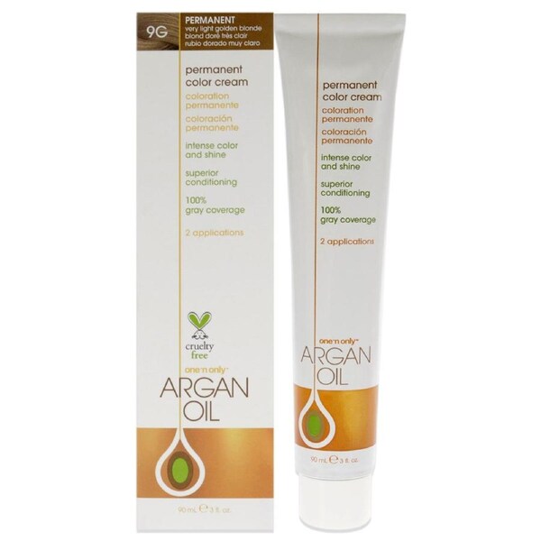 Argan Oil Permanent Color Cream - 9G Very Light Golden Blonde by One n Only for Unisex - 3 oz Hair Color 3 oz
