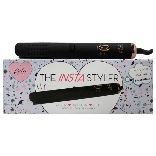 Insta Styler Ceramic Hair Curler - Black by Aria Beauty for Women - 1 Pc Curling Iron 1 Inch