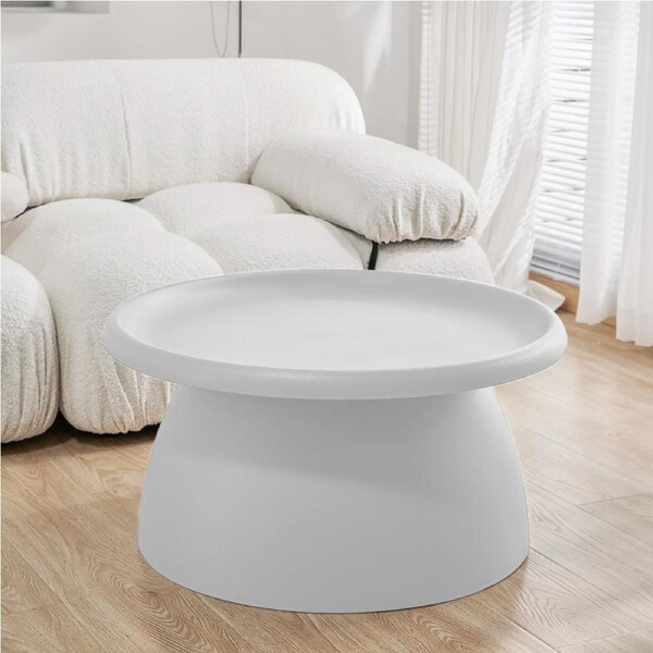 71/52cm Artiss Coffee Table Plastic Round Side End Tables White
