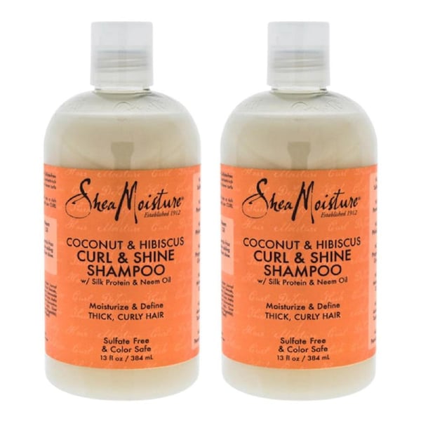 Coconut & Hibiscus Curl & Shine Shampoo - Pack of 2 by Shea Moisture for Unisex - 13 oz Shampoo 13 oz