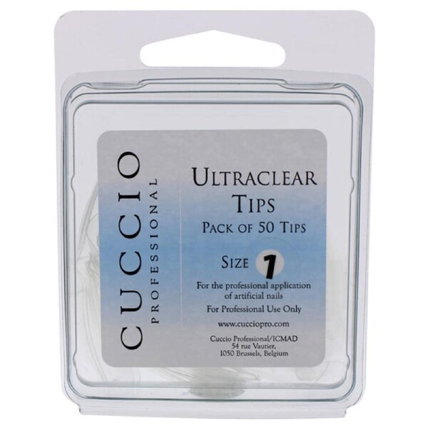 Ultraclear Tips - 1 by Cuccio Pro for Women - 50 Pc Acrylic Nails 50 Pc