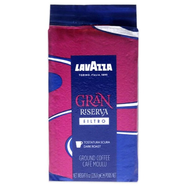 Gran Riserva Filtro Dark Roast Ground Coffee by Lavazza for Unisex - 8 oz Coffee 8 oz