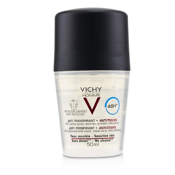 Vichy Homme 48H* Anti Perspirant & Anti-Stains (Shirt Protection) Roll-On (For Sensitive Skin) 50ml/1.69oz 50ml/1.69oz