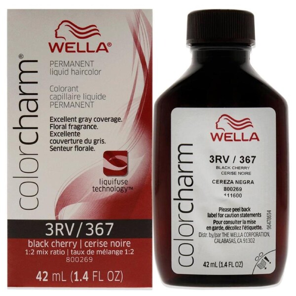 Color Charm Permanent Liquid Hair Color - 367 3RV Black Cherry by Wella for Unisex - 1.42 oz Hair Color 1.42 oz