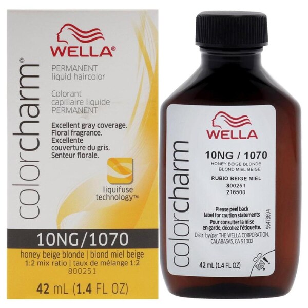 Color Charm Permanent Liquid Hair Color - 1070 10NG Honey Beige Blonde by Wella for Unisex - 1.42 oz Hair Color 1.42 oz