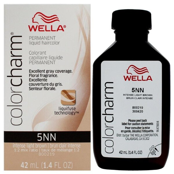 Color Charm Permanent Liquid Hair Color - 5NN Intense Light Brown by Wella for Unisex - 1.42 oz Hair Color 1.42 oz