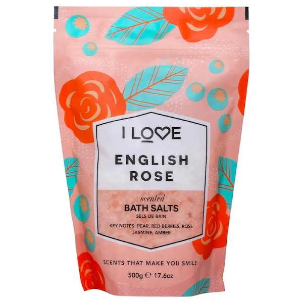 Scented Bath Salts - English Rose by I Love Cosmetics for Women - 17.6 oz Bath Salt 17.6 oz