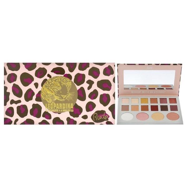 Leopardina Eyeshadow and Highlighter Palette by Rude Cosmetics for Women - 1.031 oz Makeup 1.031 oz