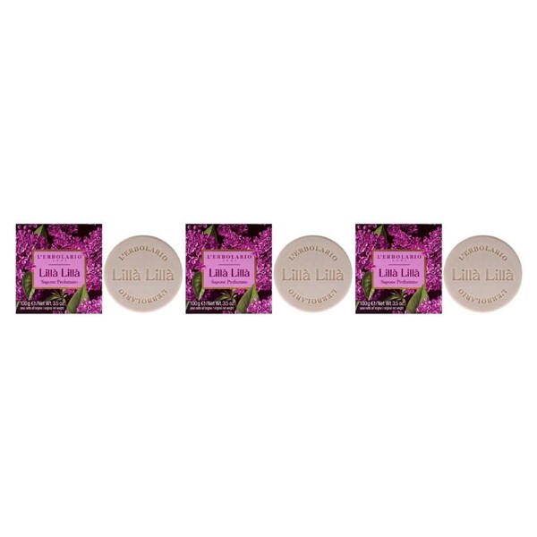 Lilac Lila Perfumed Soap by LErbolario for Unisex - 3.5 oz Soap - Pack of 3 3.5 oz
