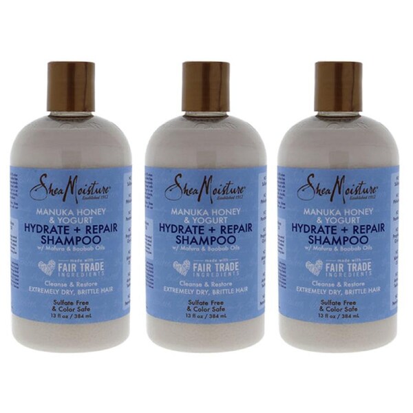 Manuka Honey and Yogurt Hydrate Plus Repair Shampoo by Shea Moisture for Unisex - 13 oz Shampoo - Pack of 3 13 oz