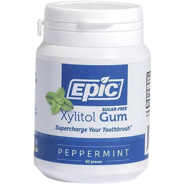 Epic Xylitol (Sugar-Free) Gum Peppermint Tub 50 Piece 50 Piece