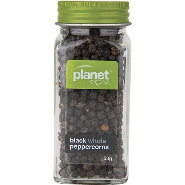 Planet Organic Organic Whole Black Peppercorns Shaker 50g 50g