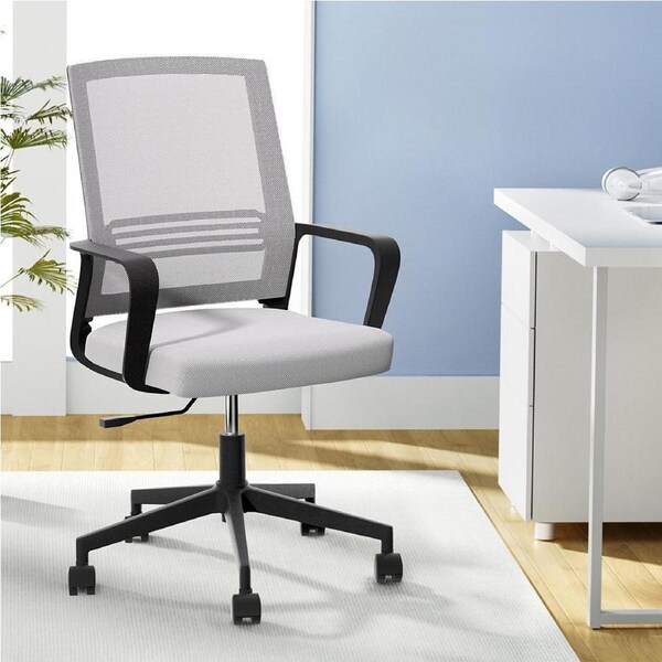 Artiss Mesh Office Chair Computer Gaming Desk Chairs Work Study Mid Back Grey