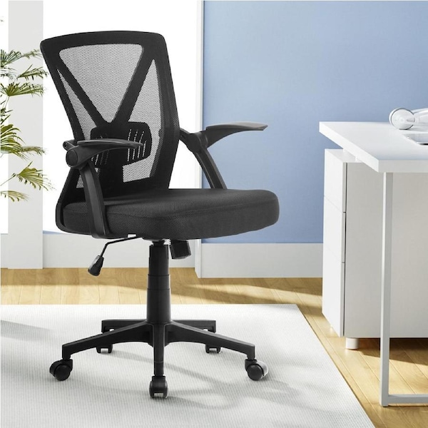 Artiss Mesh Office Chair Ergonomic Computer Chairs Home Study Stool Mid Back Black