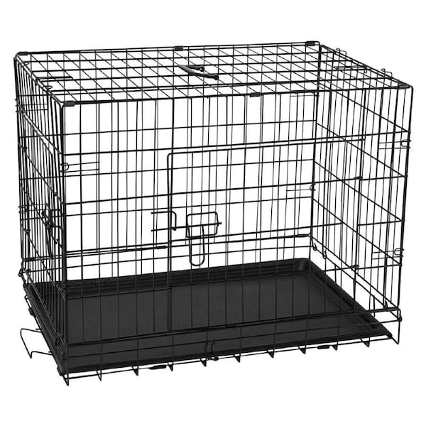 Lexi & Me Dog Crate with Tray Small / Black
