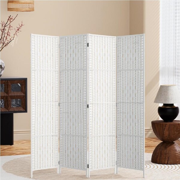 4/8 Panel Artiss Room Divider Screen Wooden Doors Foldable White 4 Panels