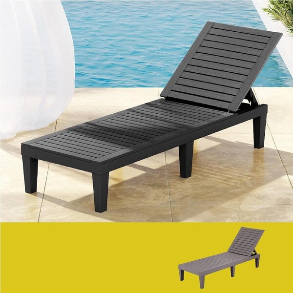 Gardeon Sun Lounge Adjustable Lounger Recliner Beach Chair Patio Outdoor Furniture Lightweight Black