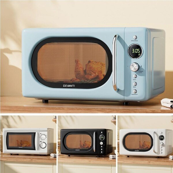 Devanti 20L Microwave Oven Countertop Cooker Timer Cooking Setting 700W White