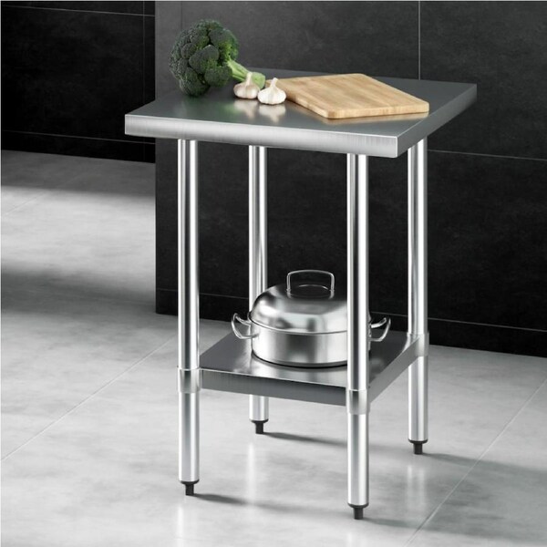 Cefito 430 Stainless Steel Kitchen Benches Work Bench Food Prep Table 610MM 610 x 610 mm